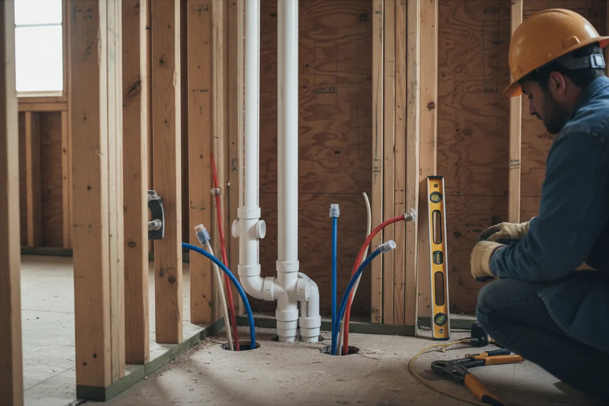Drain and supply rough-in during Garbage Disposal Repair in Penitas